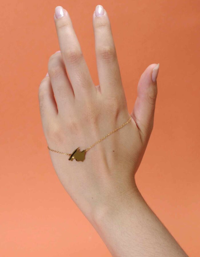 Polsera de cadena d'acer amb bany d'or "Mallorca"