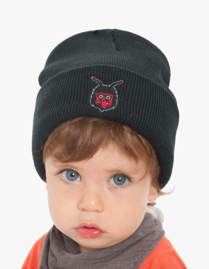 Gorra negra d'infants amb brodat "Dimoni de Vilafranca"