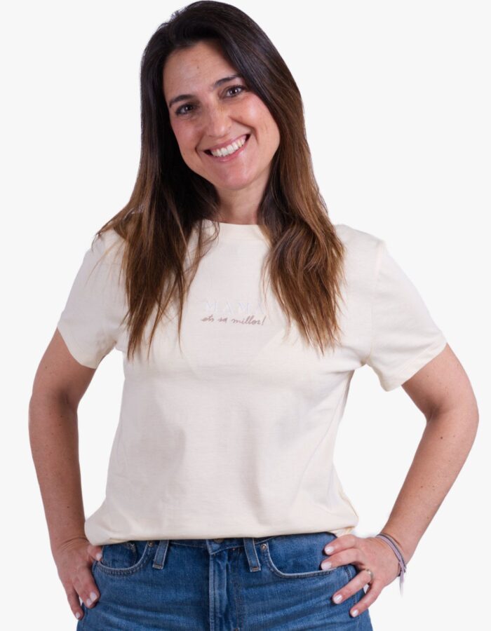 Camiseta amb brodat "Mamà, ets sa millor!"