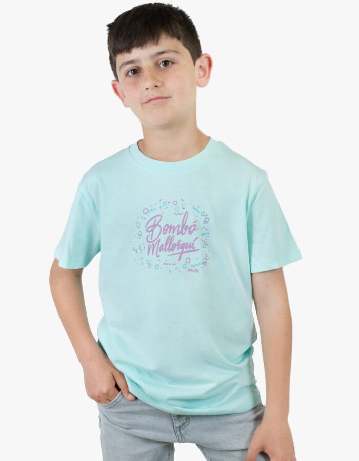 Camiseta d'infants turquesa "Bombó mallorquí"