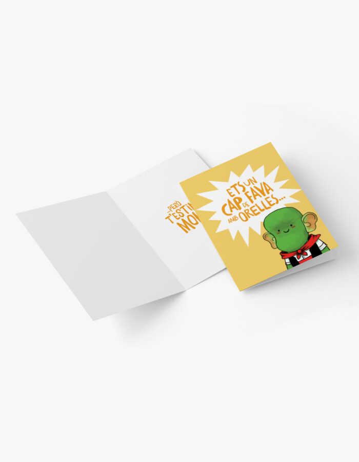 Targeta de felicitació "Cap de fava"