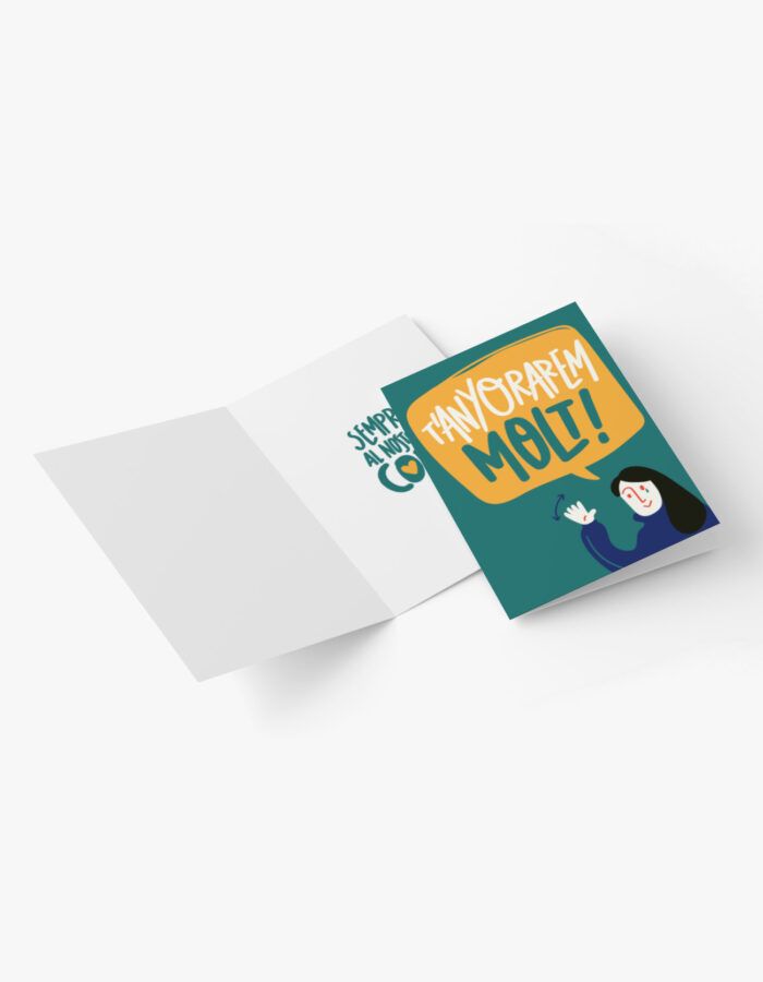 Targeta de felicitació "T'enyorarem molt!"