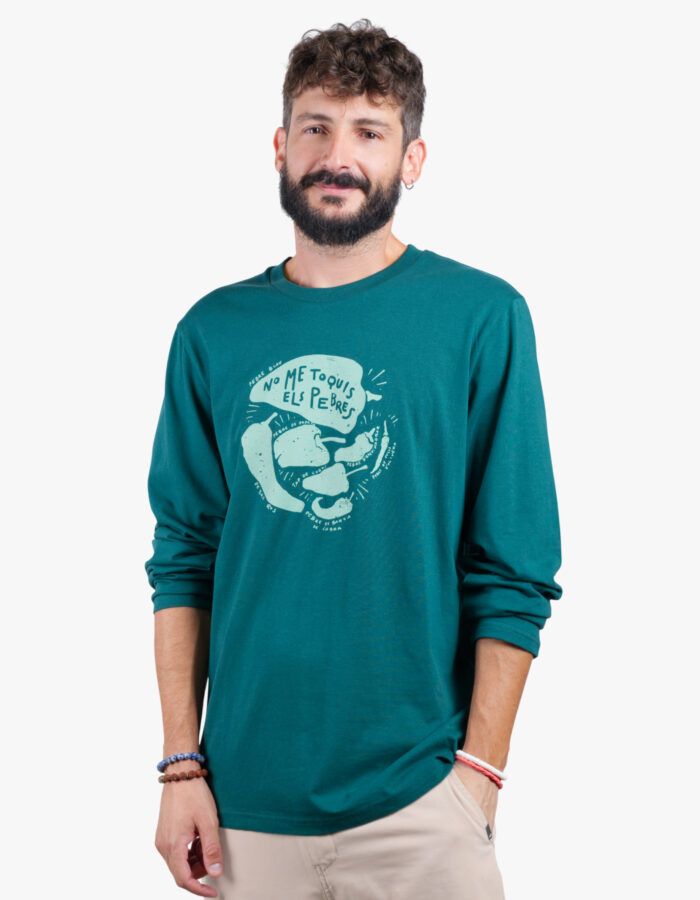 Camiseta de màniga llarga "No me toquis els pebres"