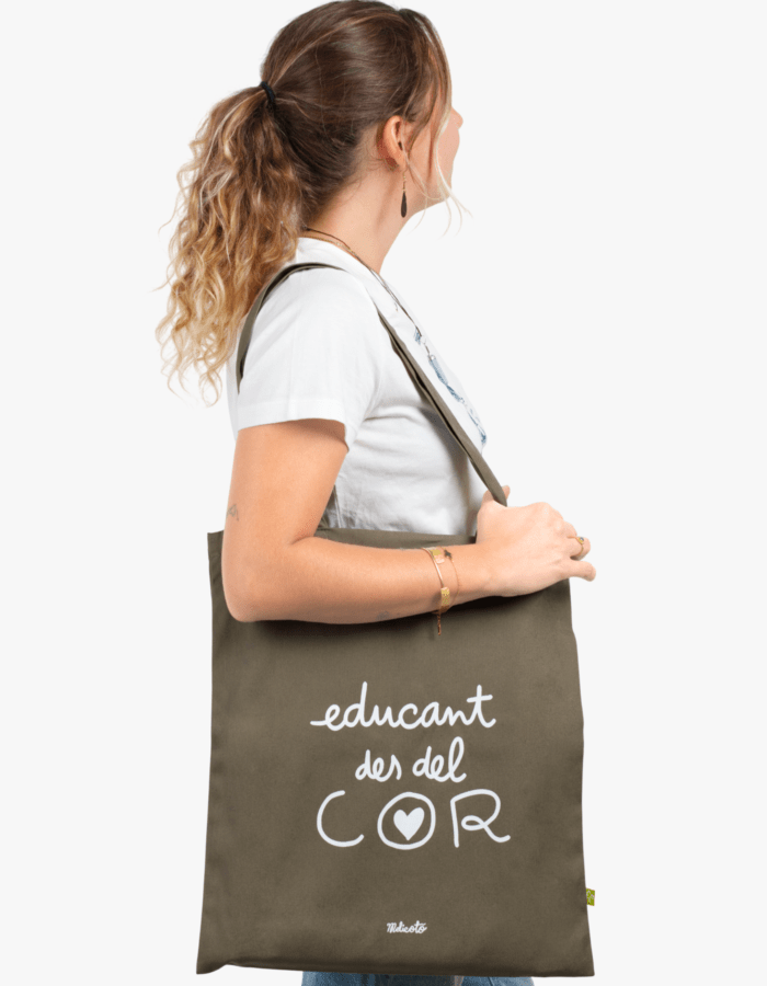 Bossa d'anses verd "Educant des del cor"